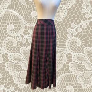 Vintage y2k purple plaid maxi skirt